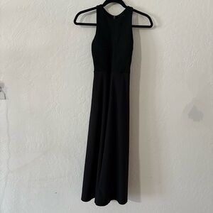 Athleta Winona Midi Support‎ Dress Black Athleisure Active XXS Open Back Pockets